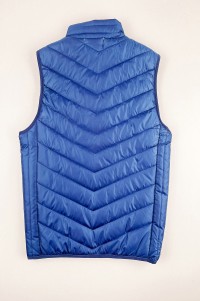 製造藍色夾棉外套   訂做新款智能發熱保暖夾棉馬甲  夾棉馬甲專門店 SKVM011 正面照